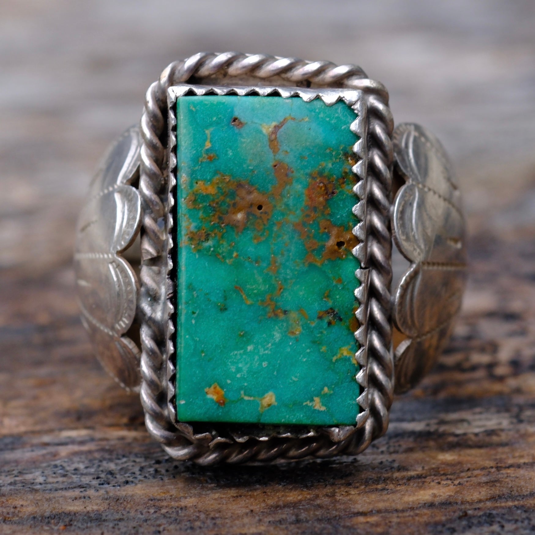 Vintage Sterling Turquoise Ring10.5
