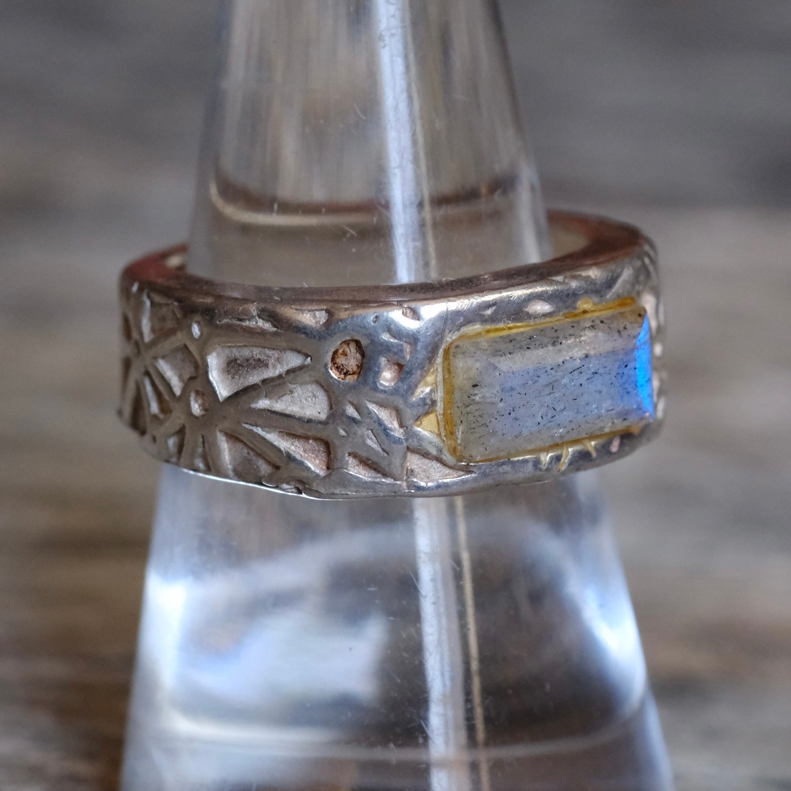 Vintage Sterling Labradorite Ring 8.25