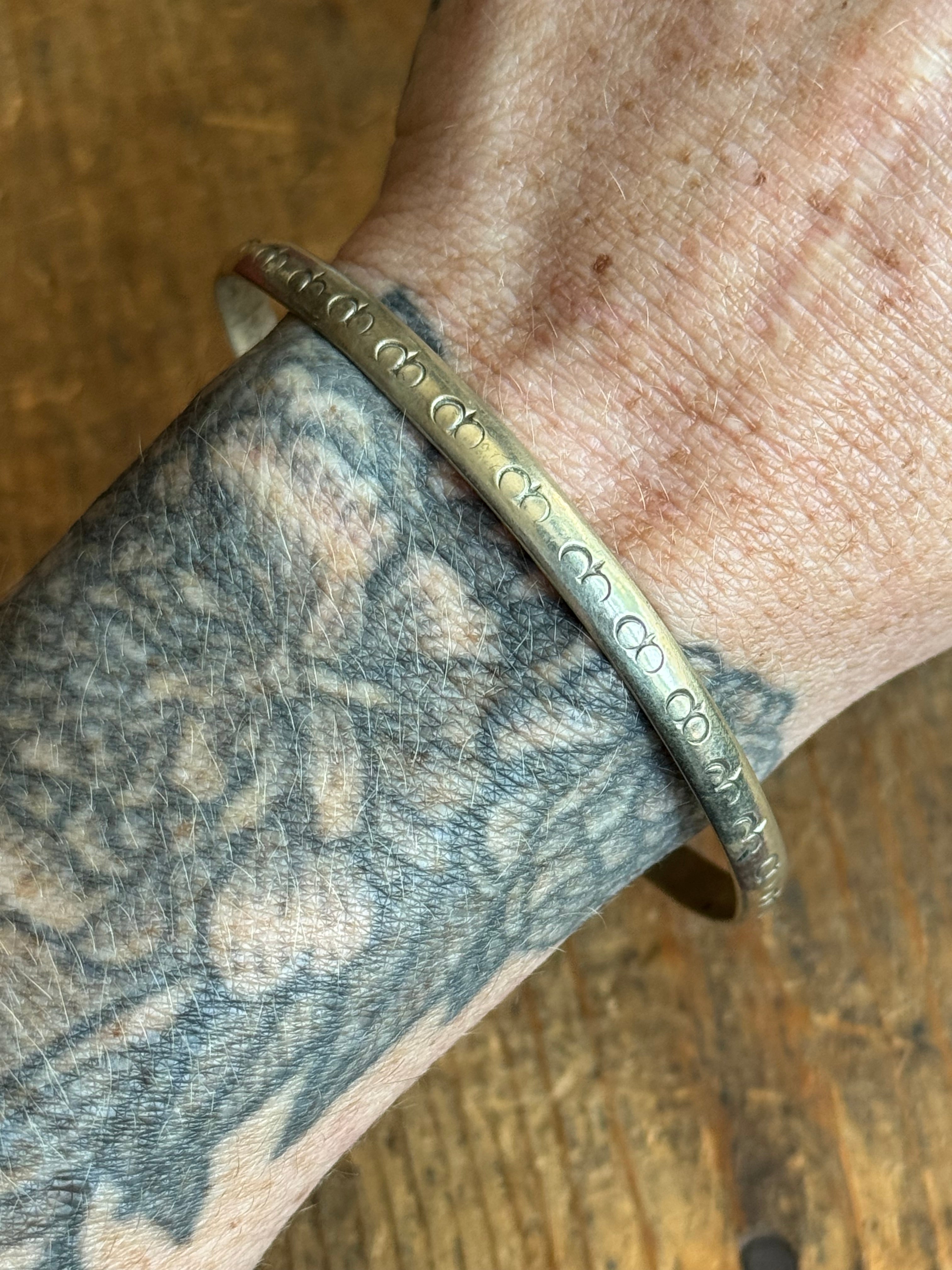 Vintage Sterling Silver Stamped Bangle