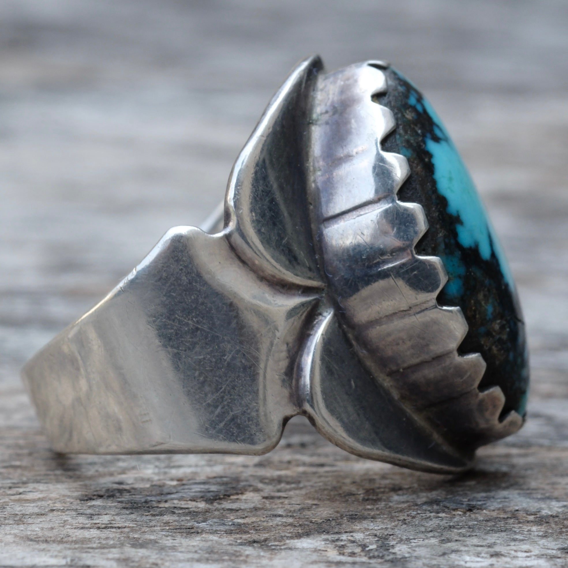 Vintage Sterling Bisbee Turquoise Ring 12