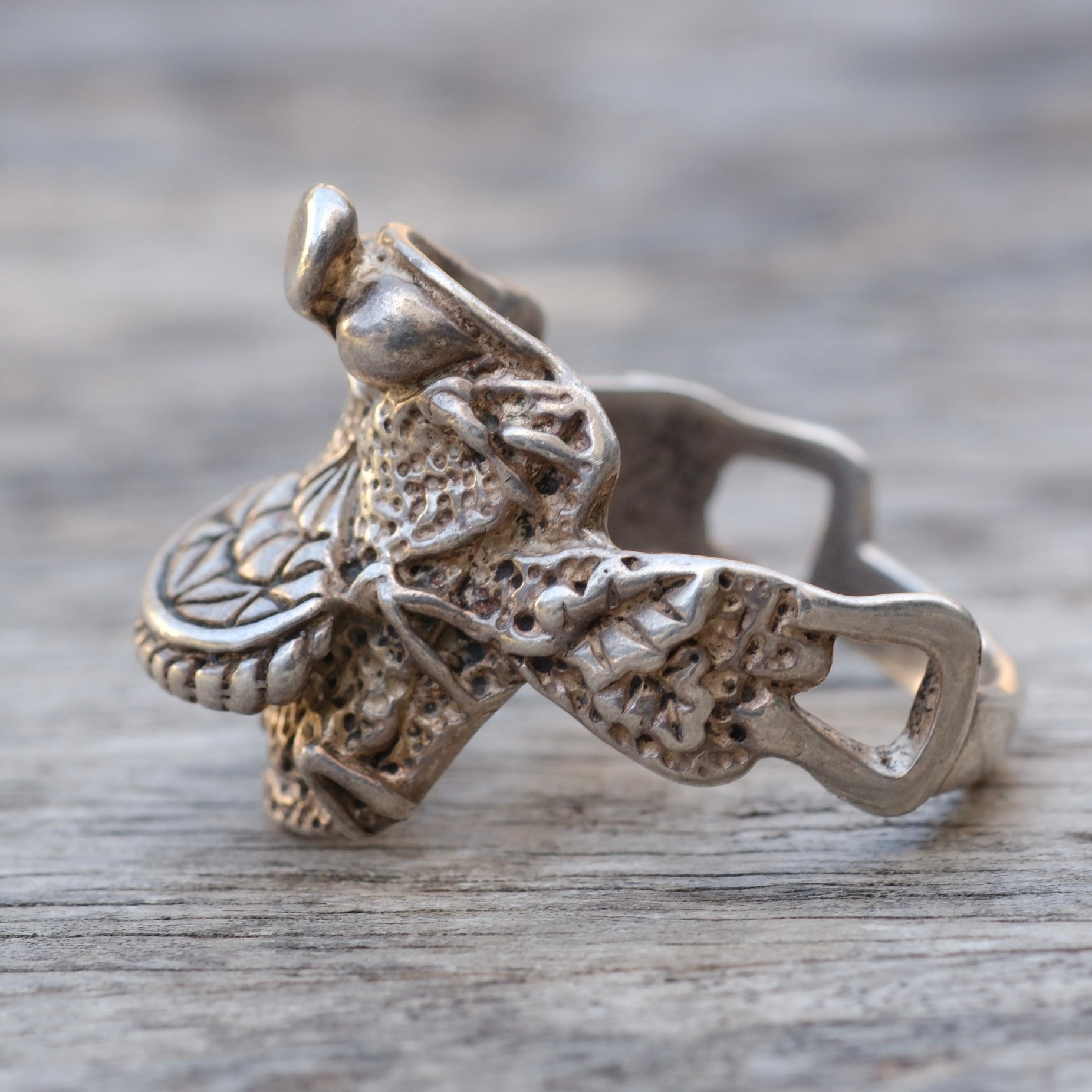 Vintage Sterling Silver Saddle Ring 11.75