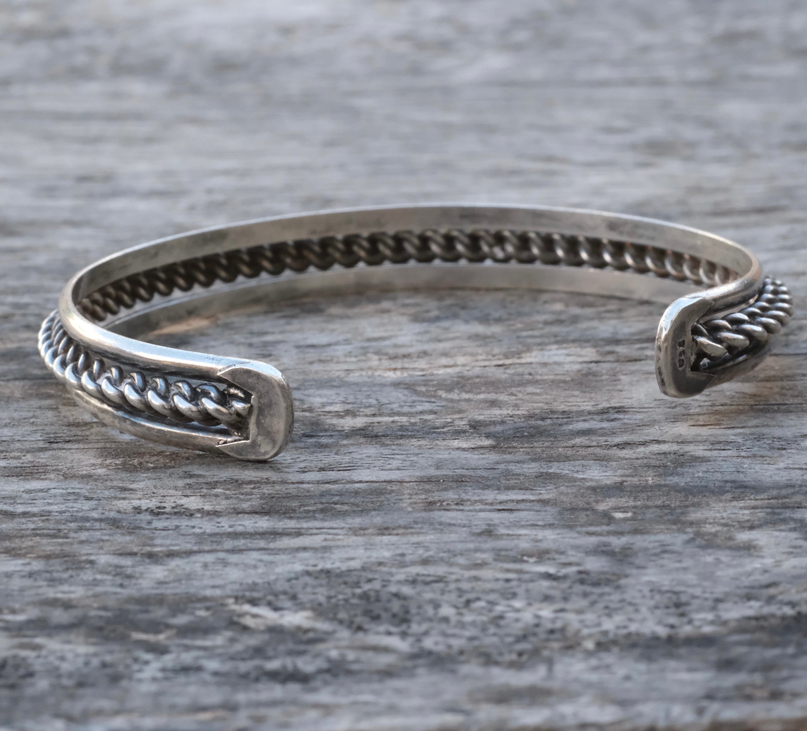 Vintage Sterling Silver Braided Cuff Bracelet
