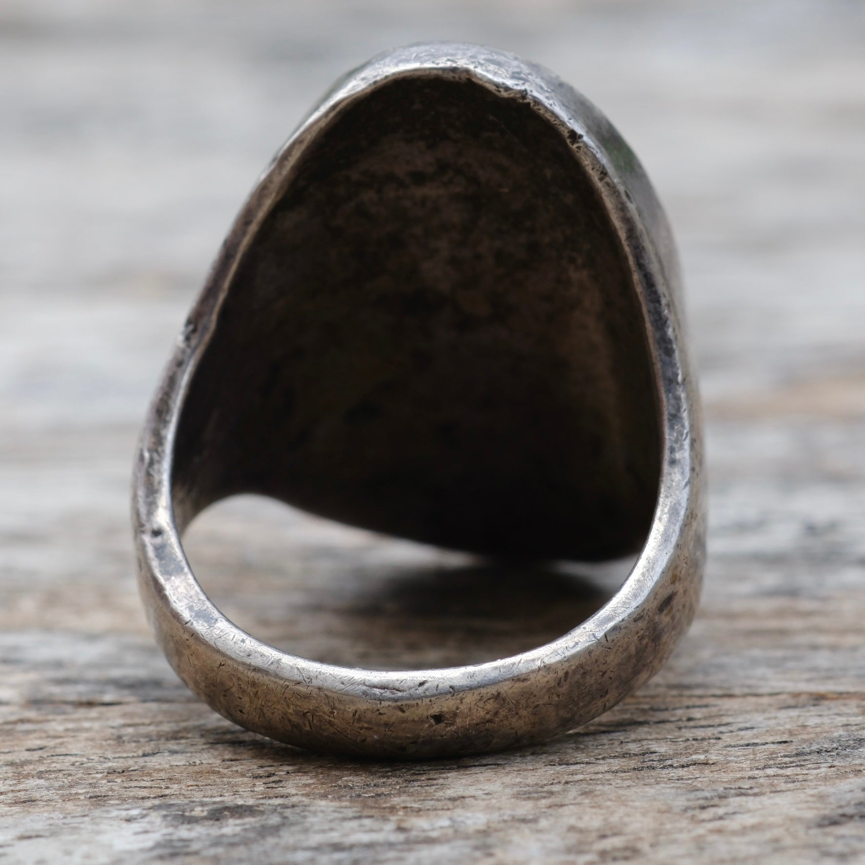 Vintage Sterling Crushed Turquoise and Coral Inlay Ring 9