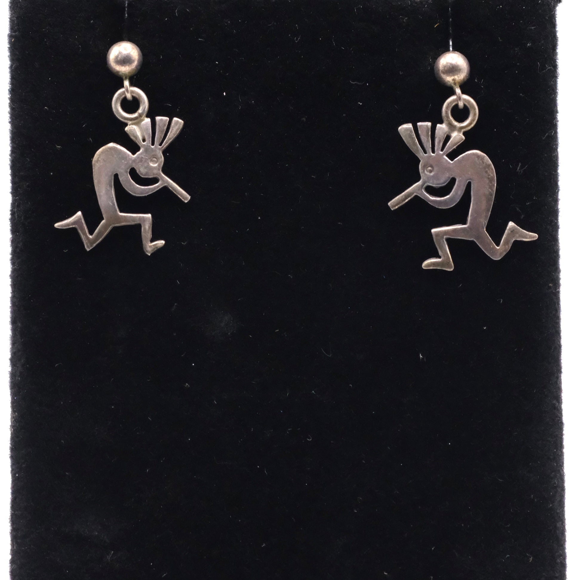 Vintage Sterling Silver Kokopelli Earrings