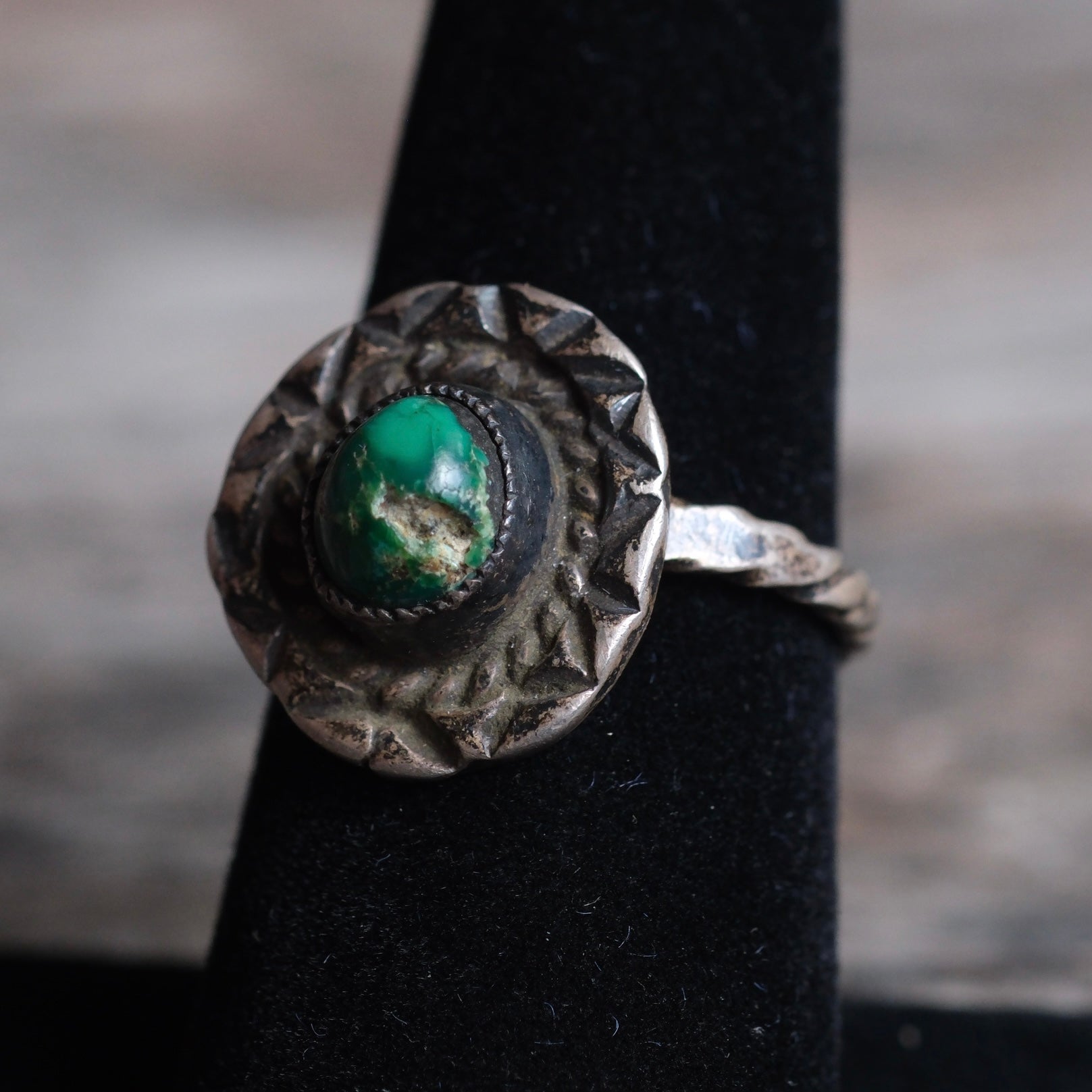 Vintage Sterling Turquoise Ring 7.25