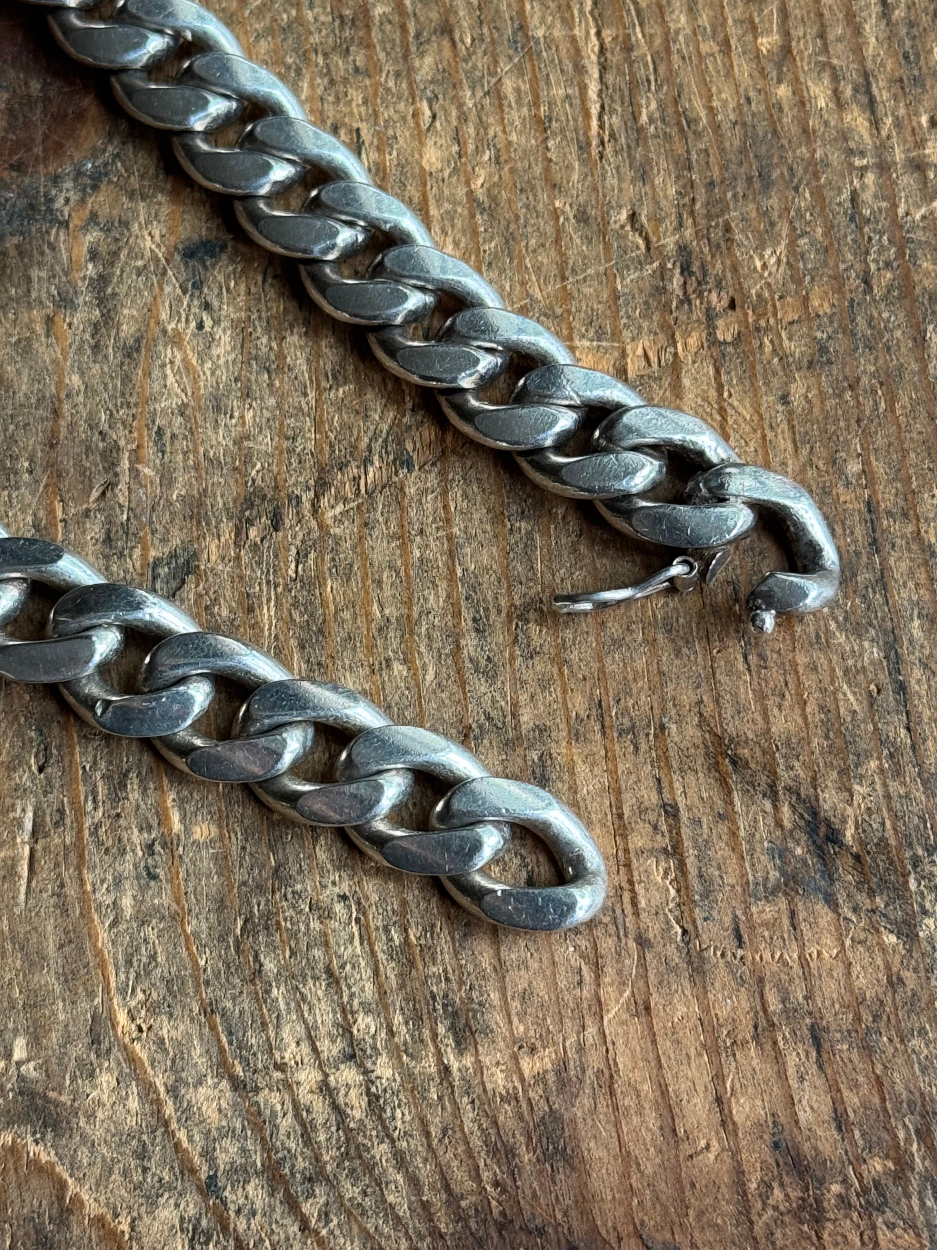 Vintage Sterling Silver 17.5” Chunky Curb Chain