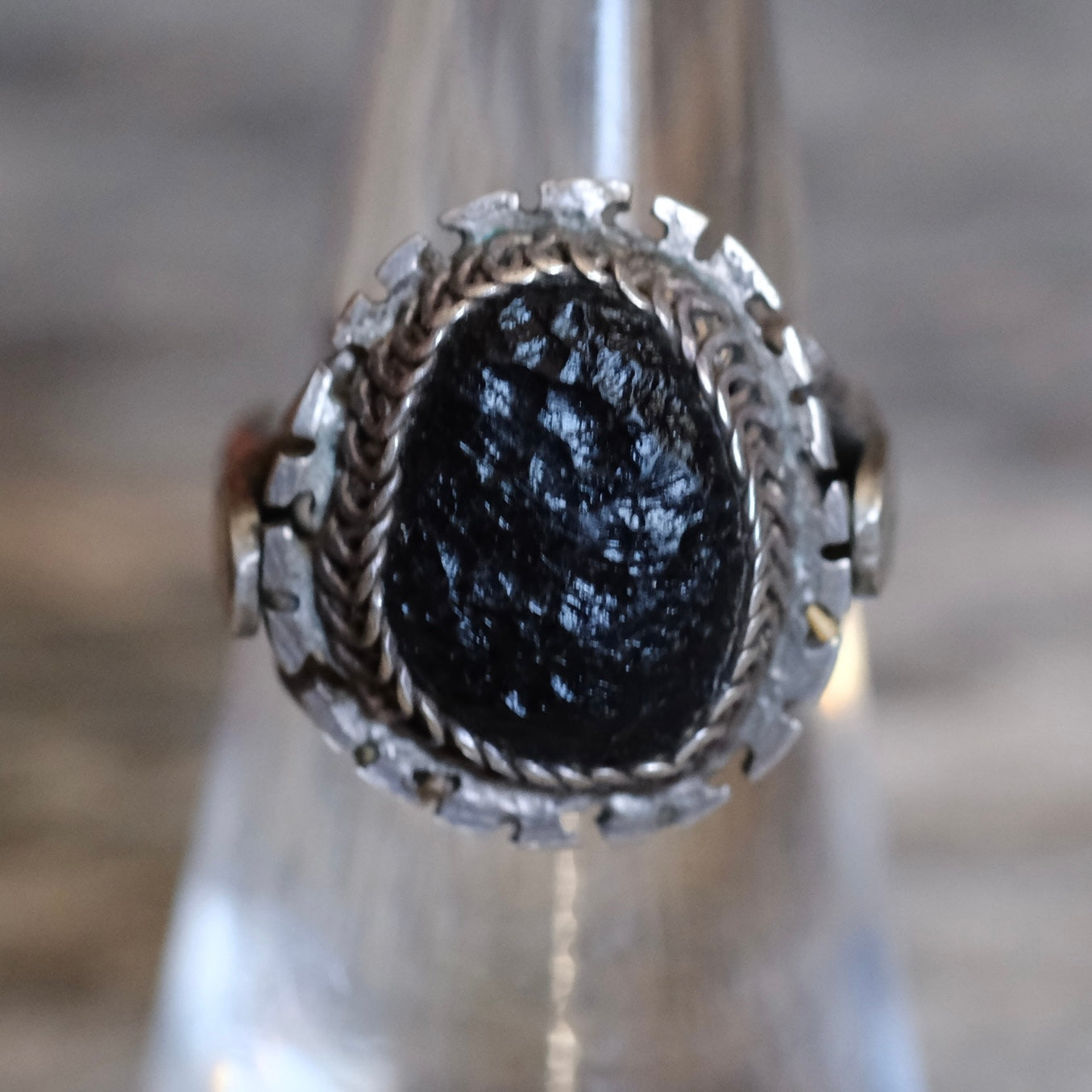 Vintage Sterling Onyx Ring 6