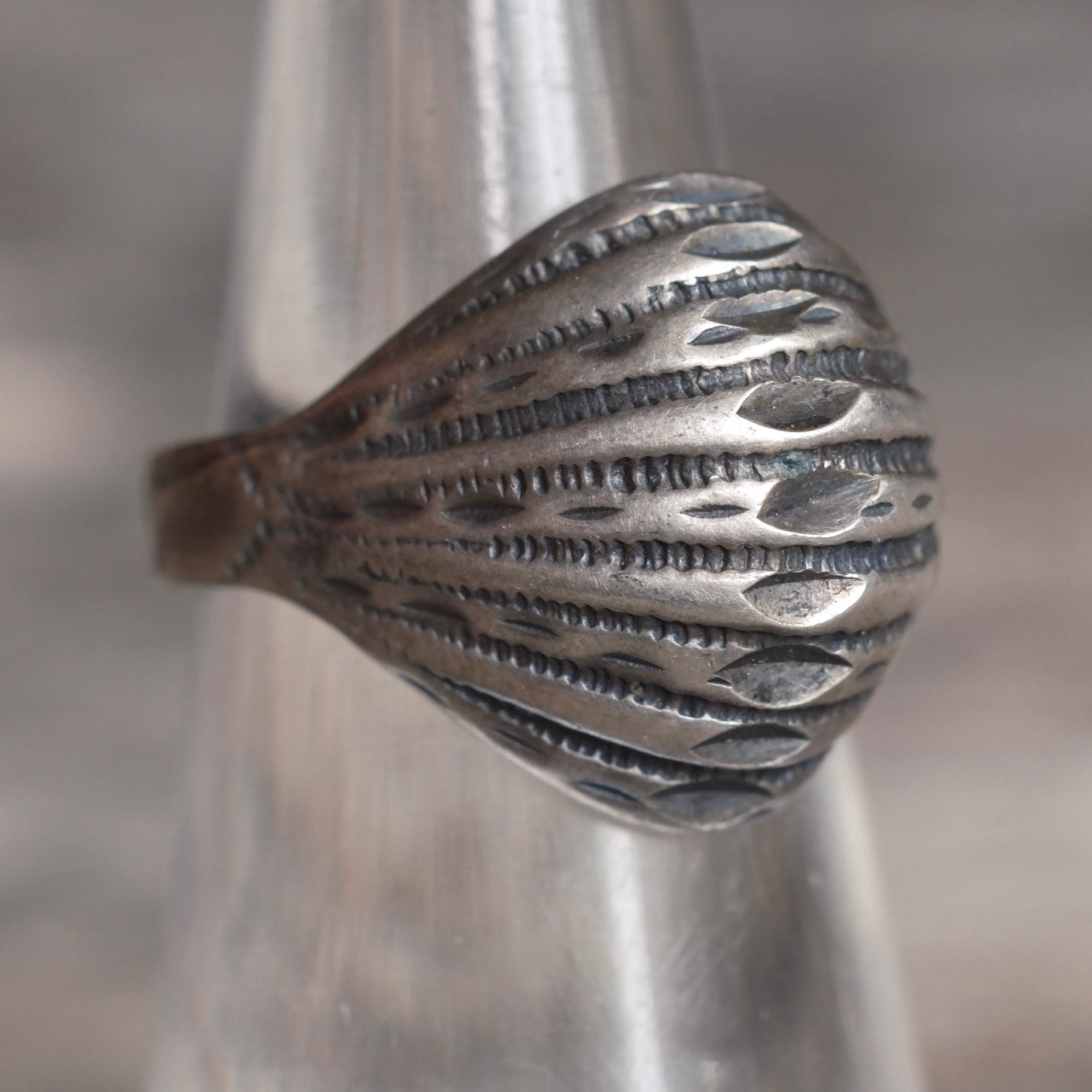 Vintage Sterling Silver Modernist Ring 5.75