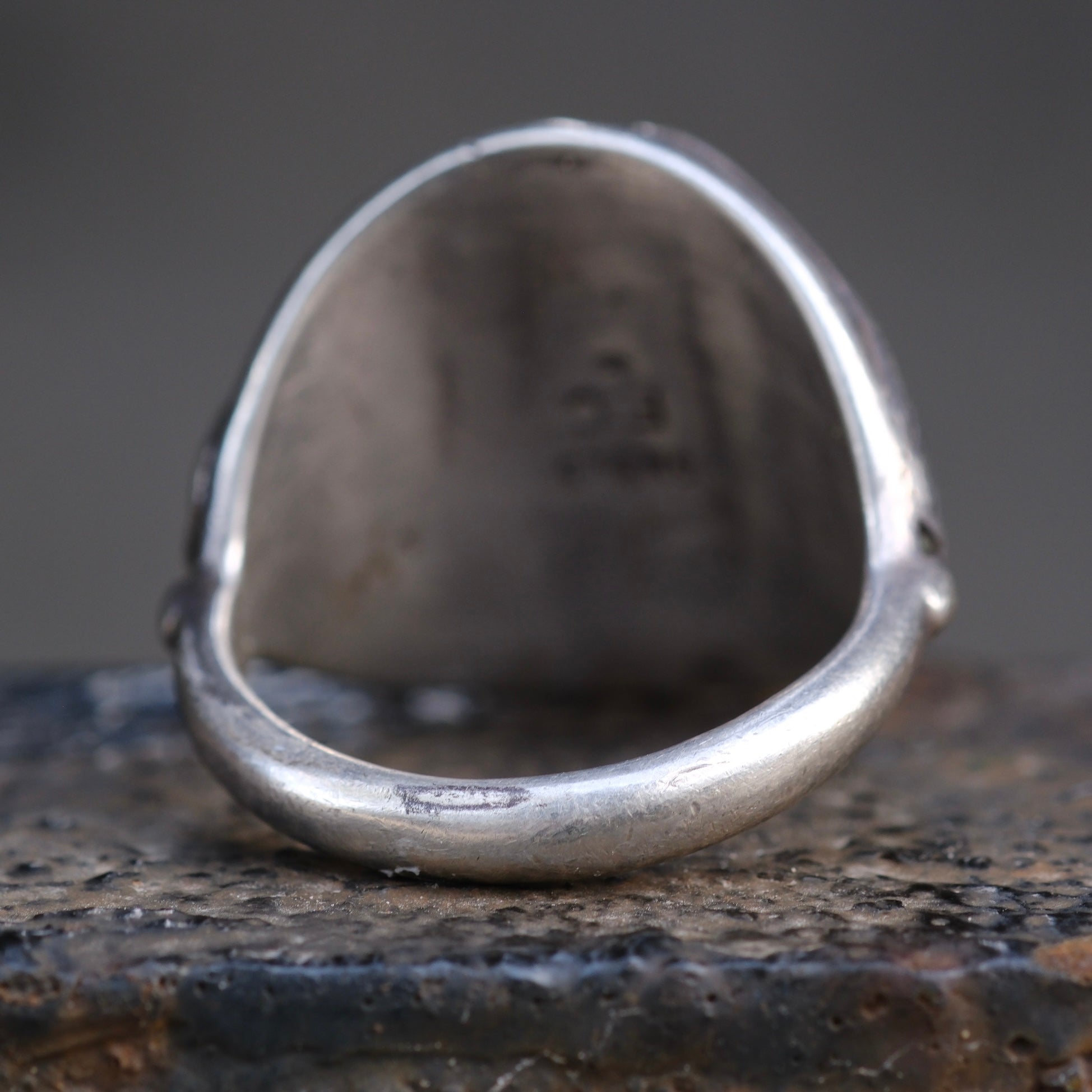 Vintage Sterling Asymmetrical Ribbed Ring 11.5