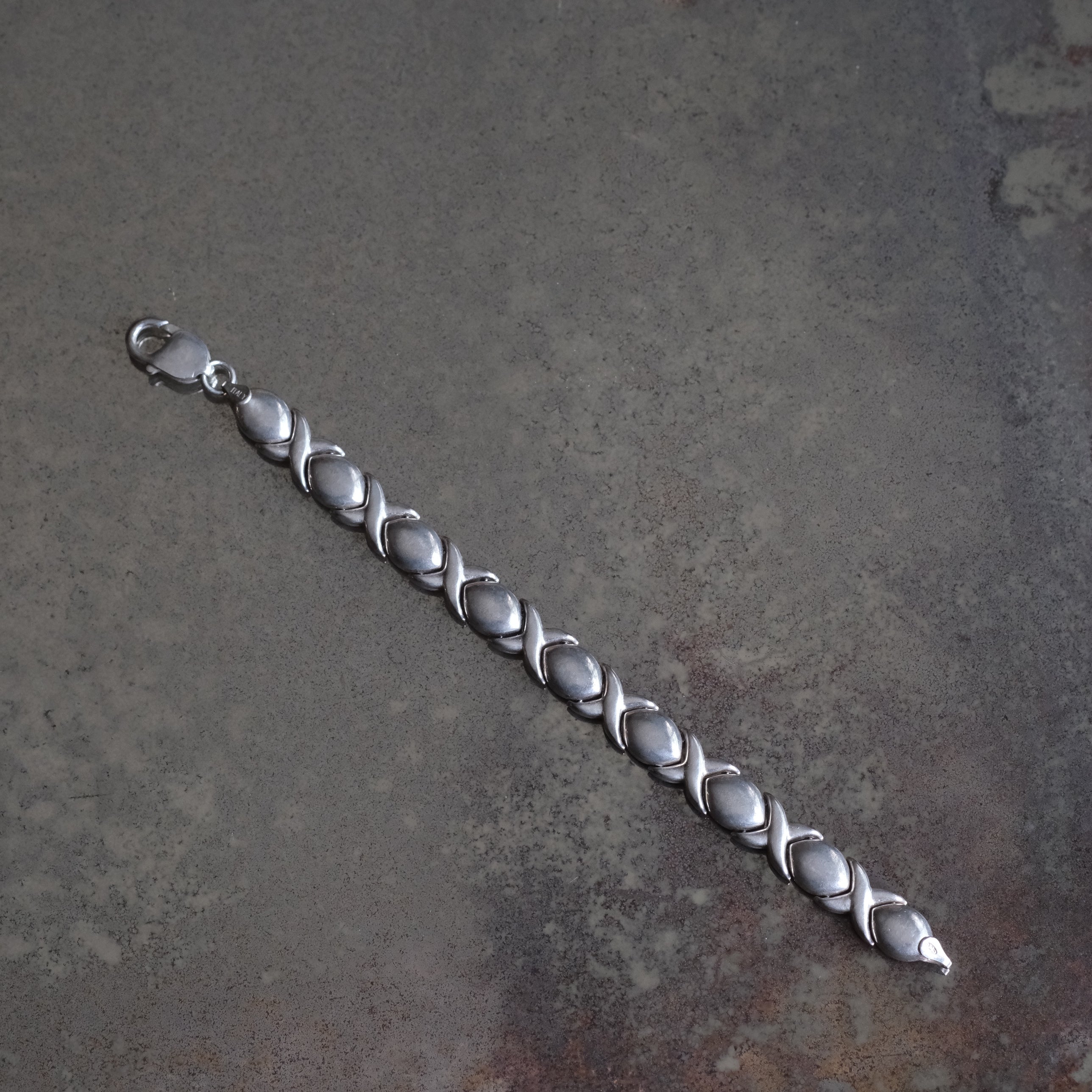Vintage Sterling XO Chain Bracelet