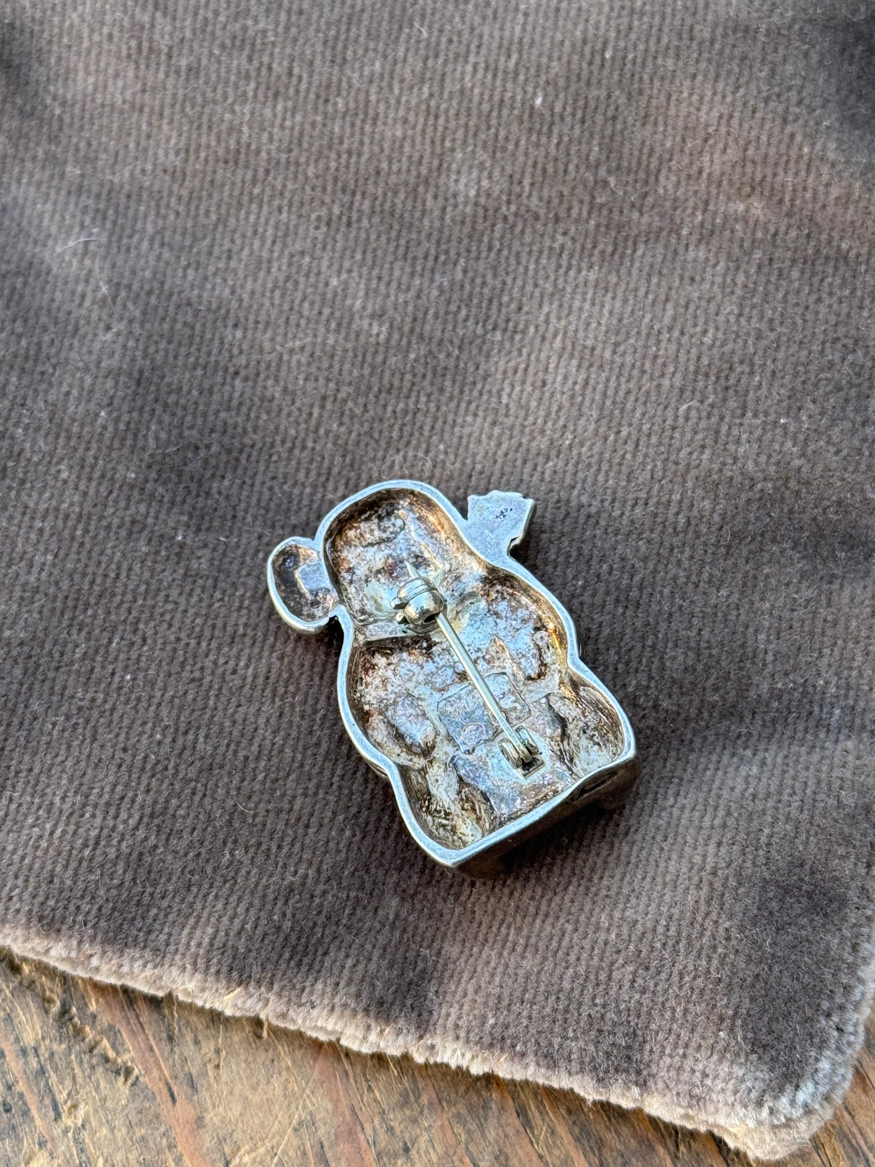 Vintage Sterling Silver Storyteller Kachina Pin