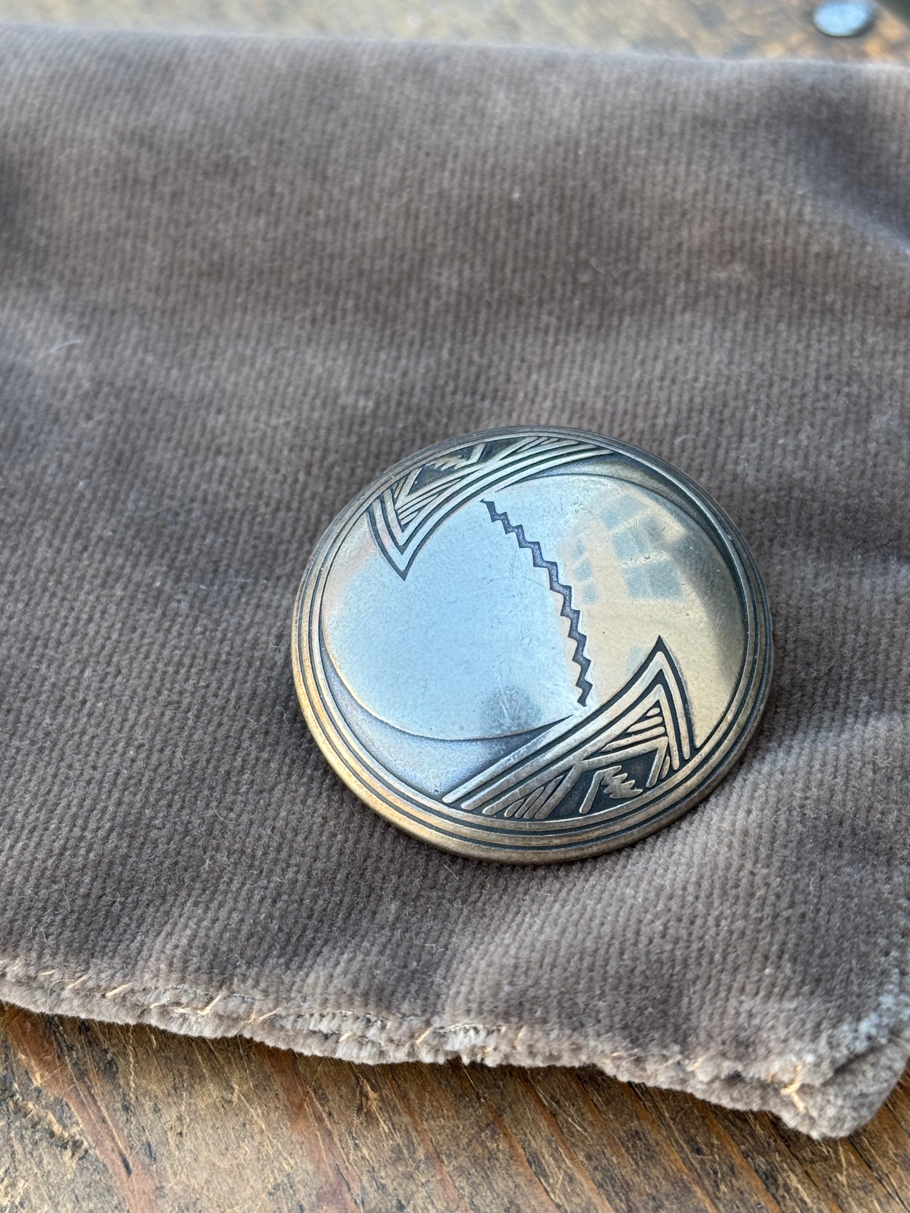 Vintage Sterling Silver Stamped Dome Pin
