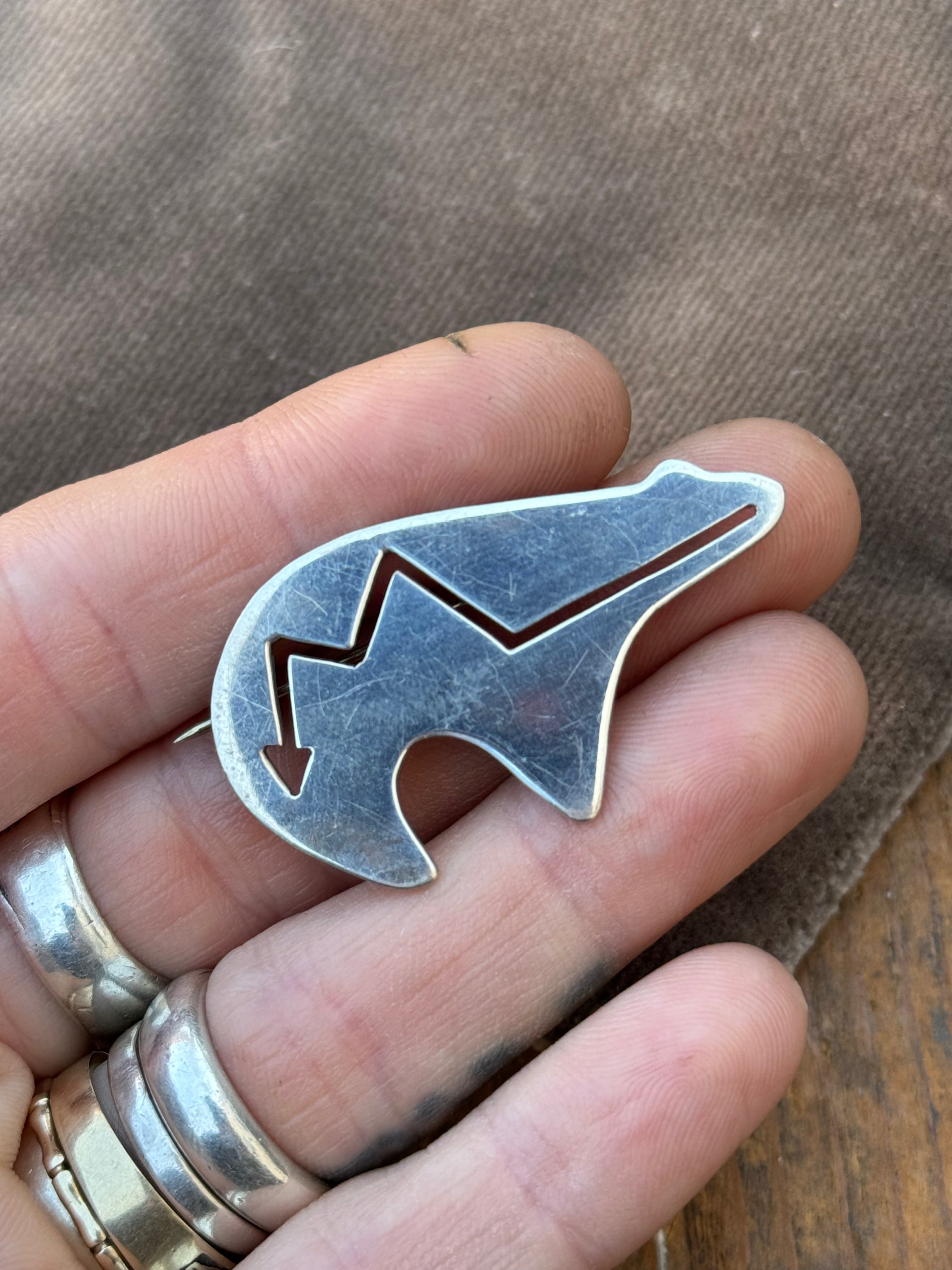 Vintage Sterling Silver Bear Pin