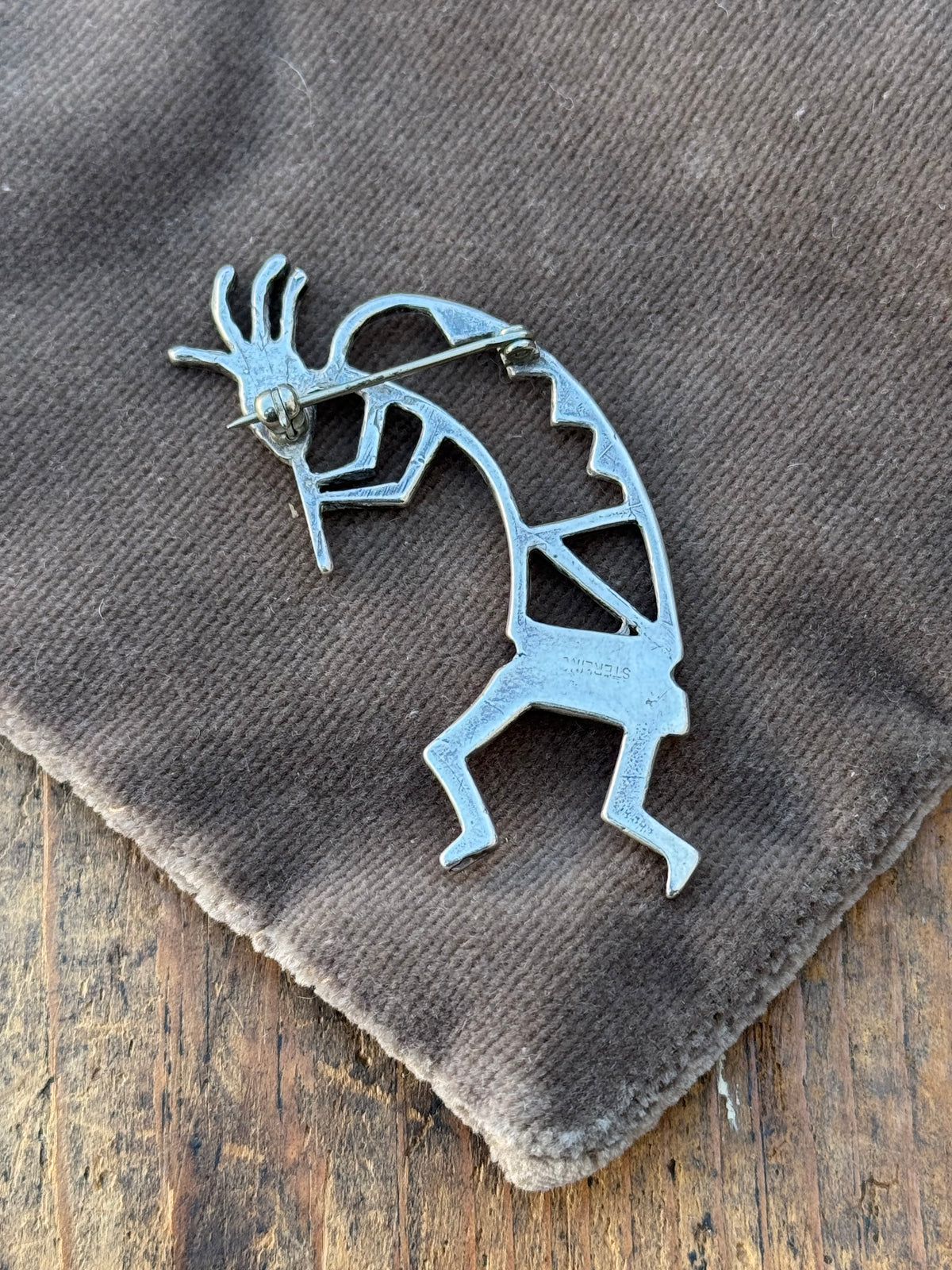 Vintage Sterling Silver Kokopelli Pin