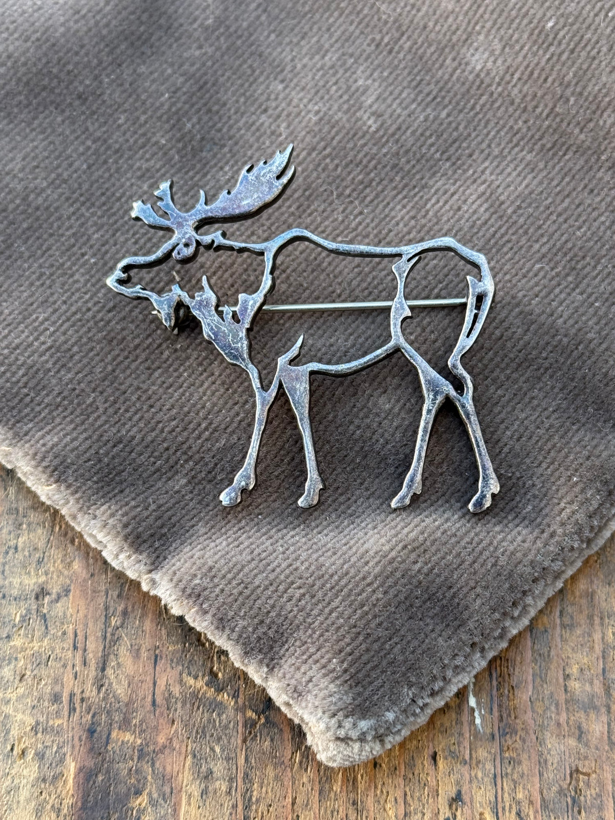 Vintage Sterling Silver Moose Pin