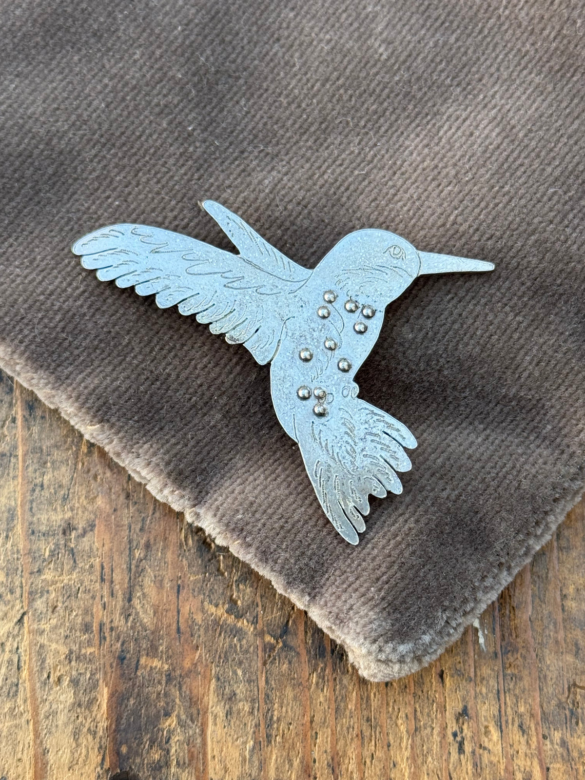 Vintage Sterling Silver Hummingbird Pin