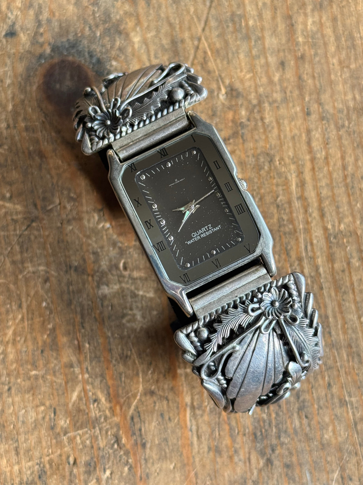 Vintage Sterling Silver Leaf & Fan Watch