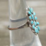 Vintage Sterling Turquoise Cluster Ring 6