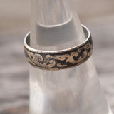 Vintage Sterling Engraved Floral Band Ring 5.75