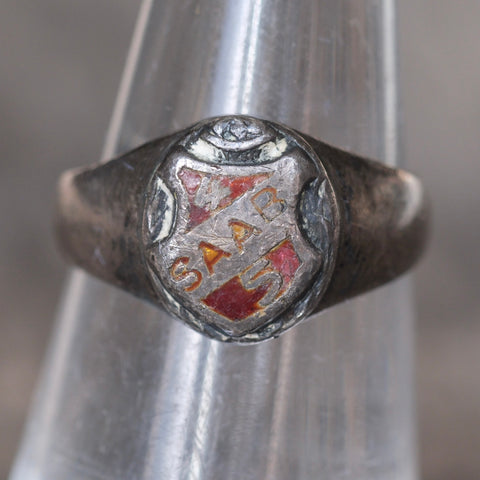 Vintage Sterling Shield Ring 6