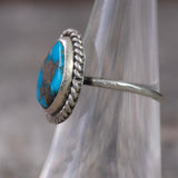 Vintage Sterling Turquoise Roper Ring 6