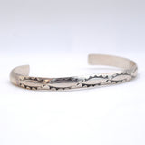 Vintage Sterling Silver Stamped Triangle Cuff Bracelet 6.5"