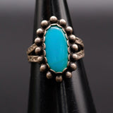 Vintage Sterling Turquoise Ring 4.25
