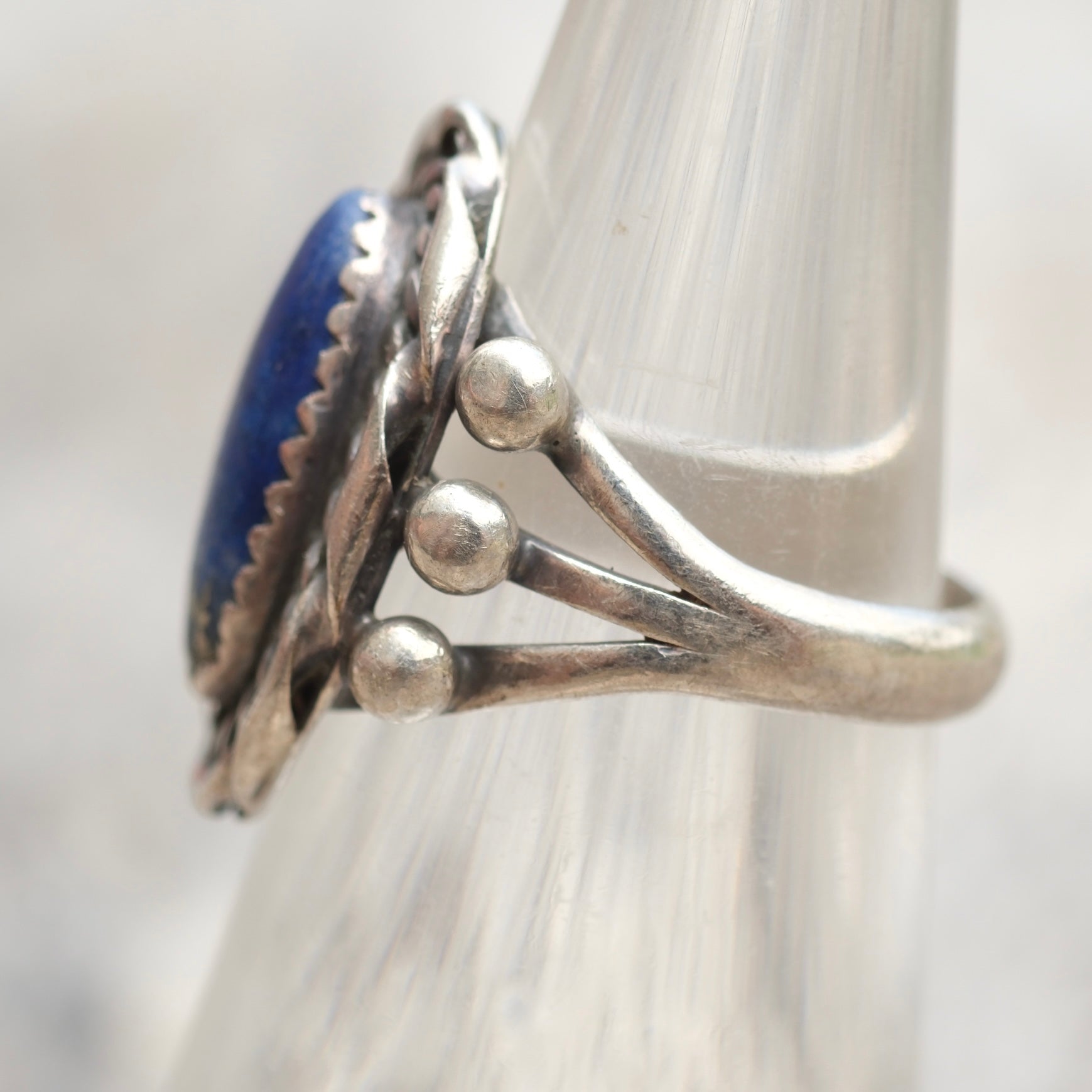 Vintage Sterling Lapis Ring 5.25