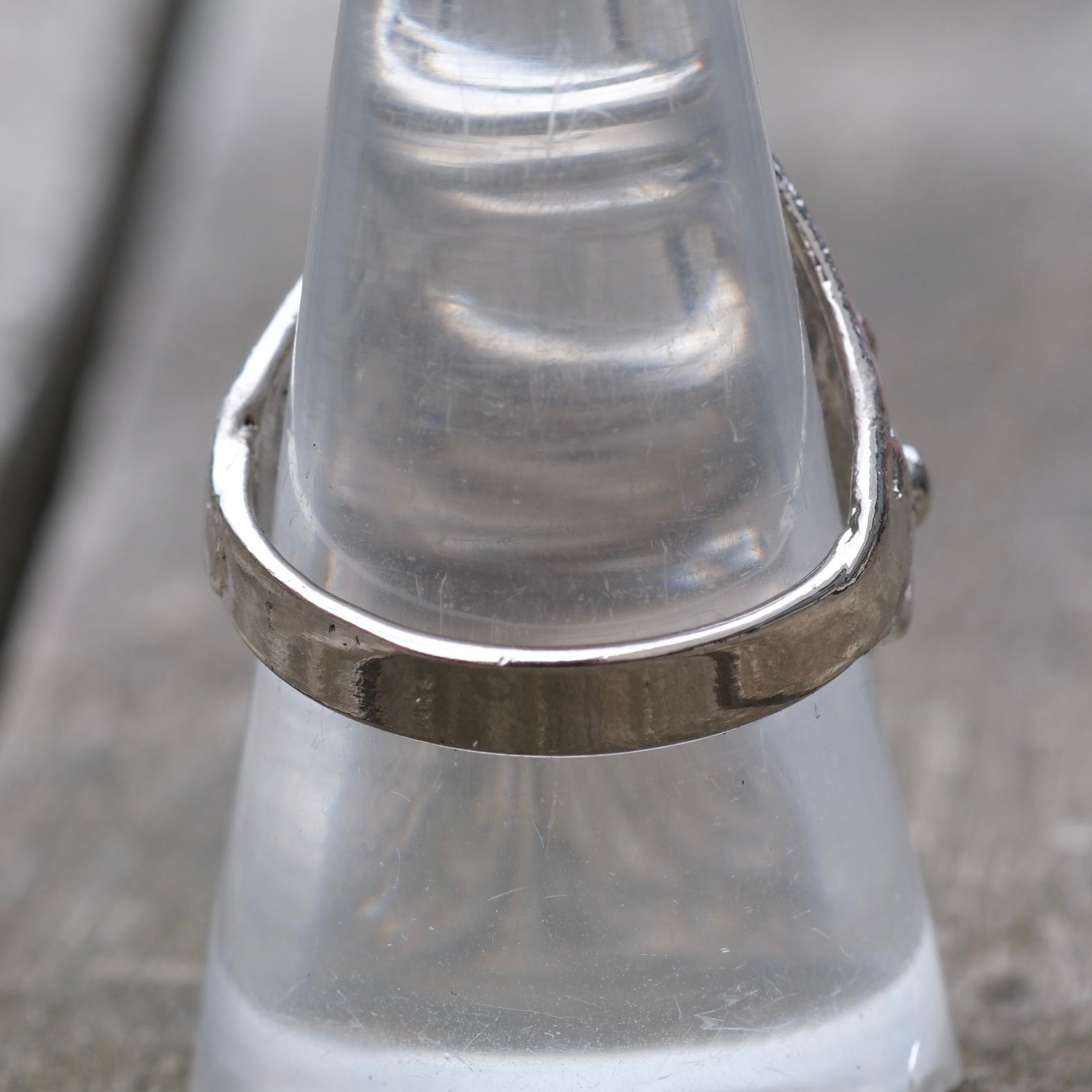 Vintage White Bronze Biker Ring 9