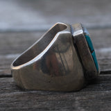 Vintage Sterling Turquoise and Mother Of Pearl Ring 10