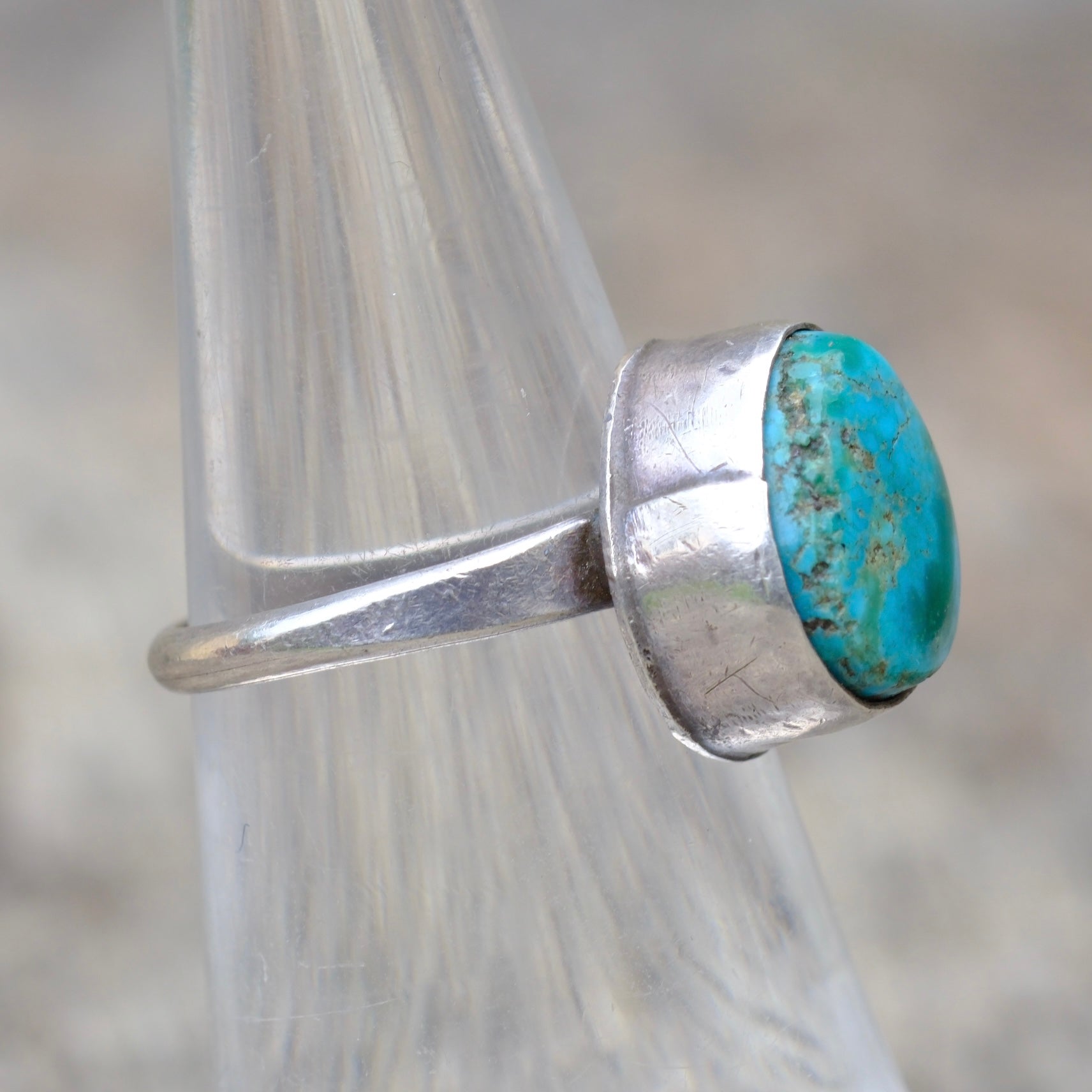 Vintage Sterling Turquoise Ring 5.5