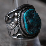 Vintage Sterling Chunky Turquoise Ring 11.5