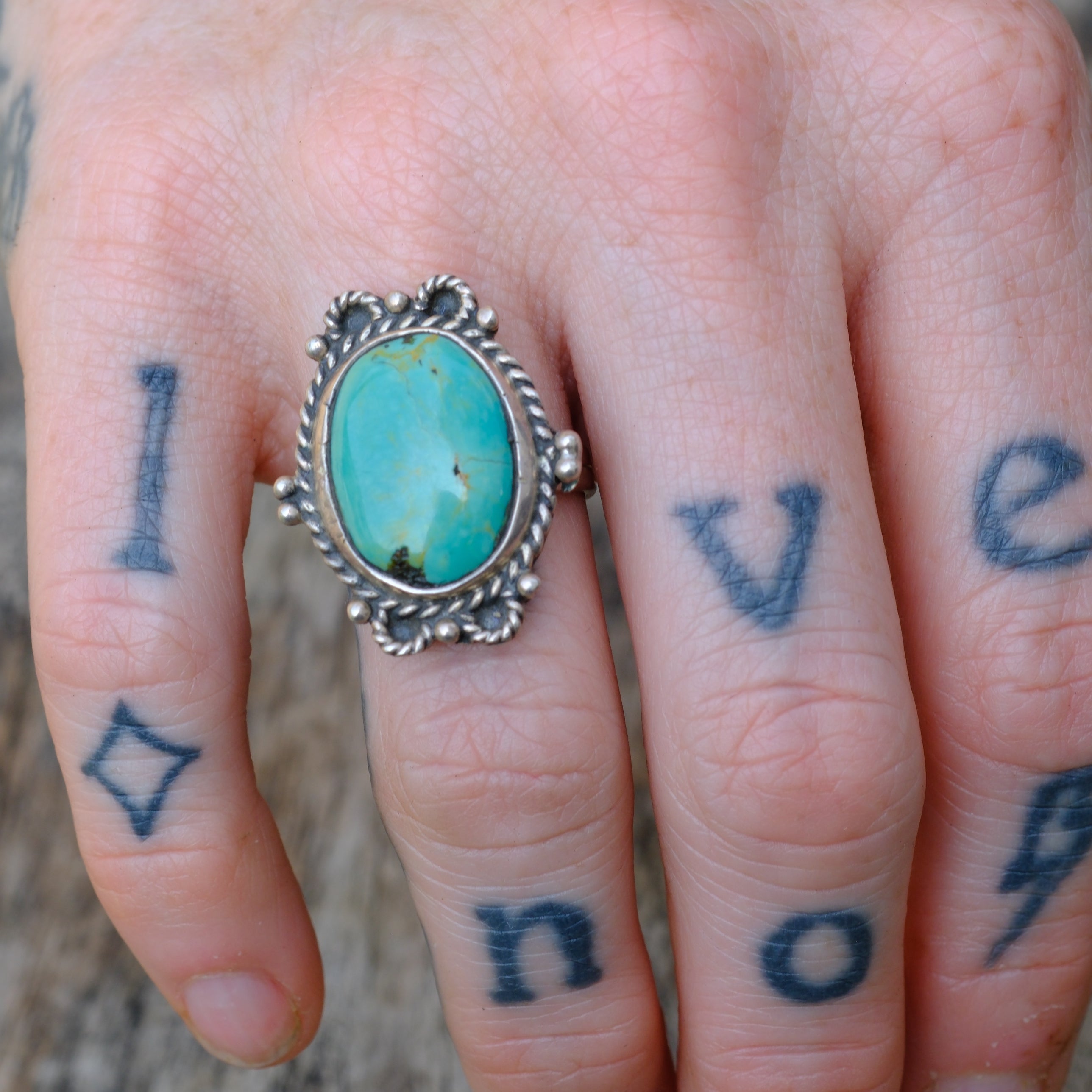 Vintage Sterling Turquoise Ring 6