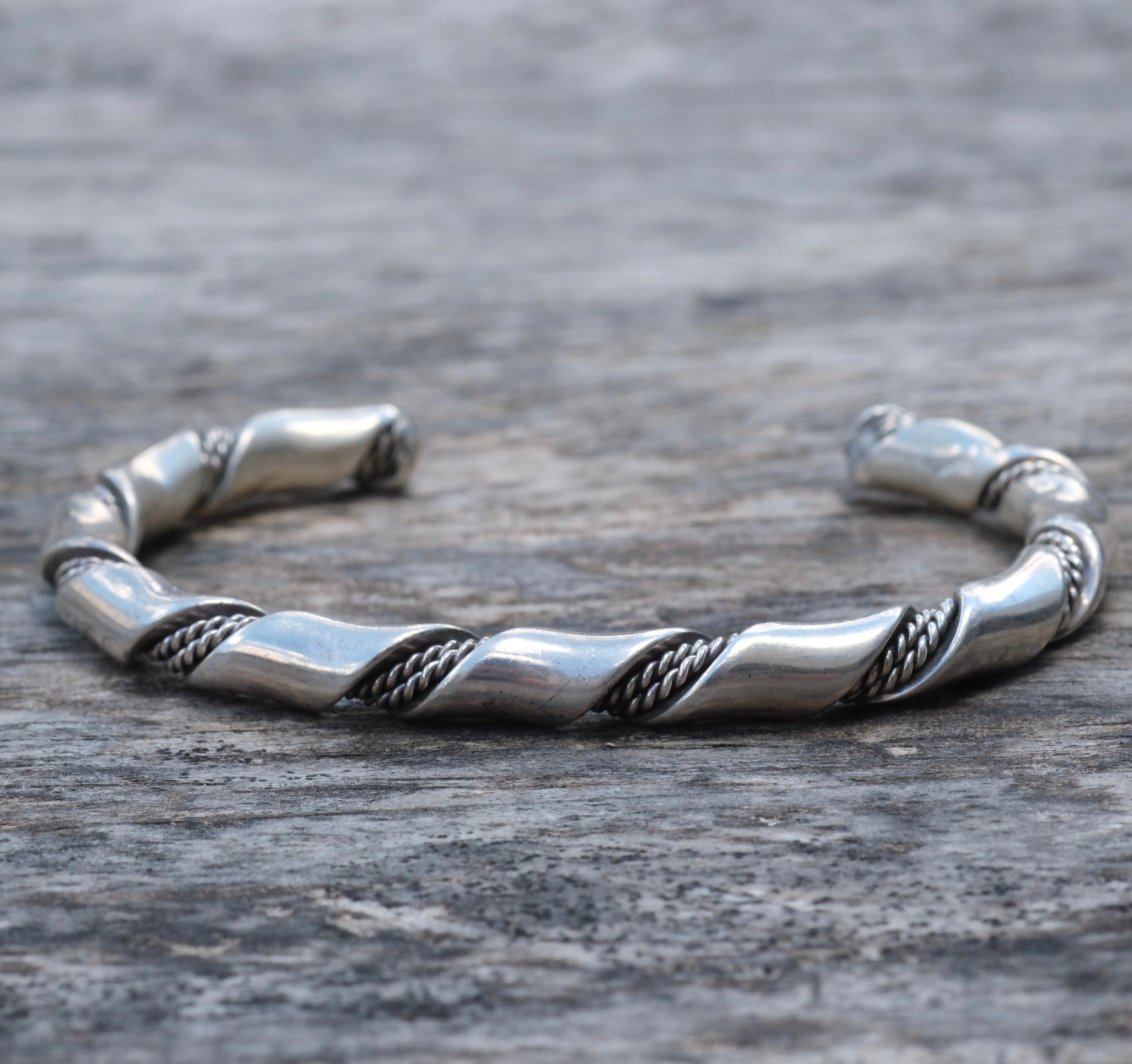 Vintage Sterling Silver Plated Twisted Cuff Bracelet