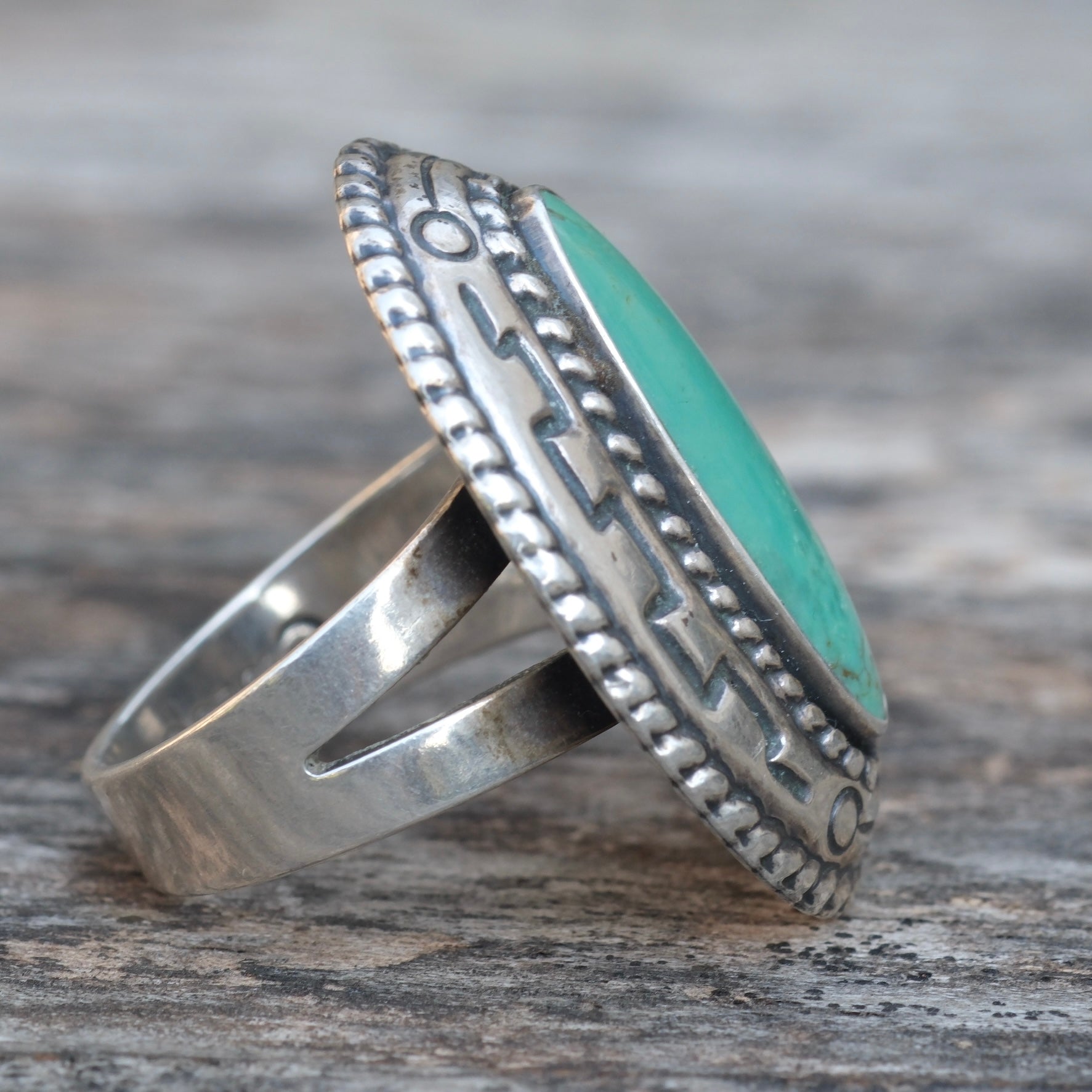 Vintage Sterling Turquoise Ring 8