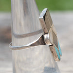 Vintage Sterling Multistone Inlay Ring 6.5