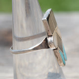 Vintage Sterling Multistone Inlay Ring 6.5