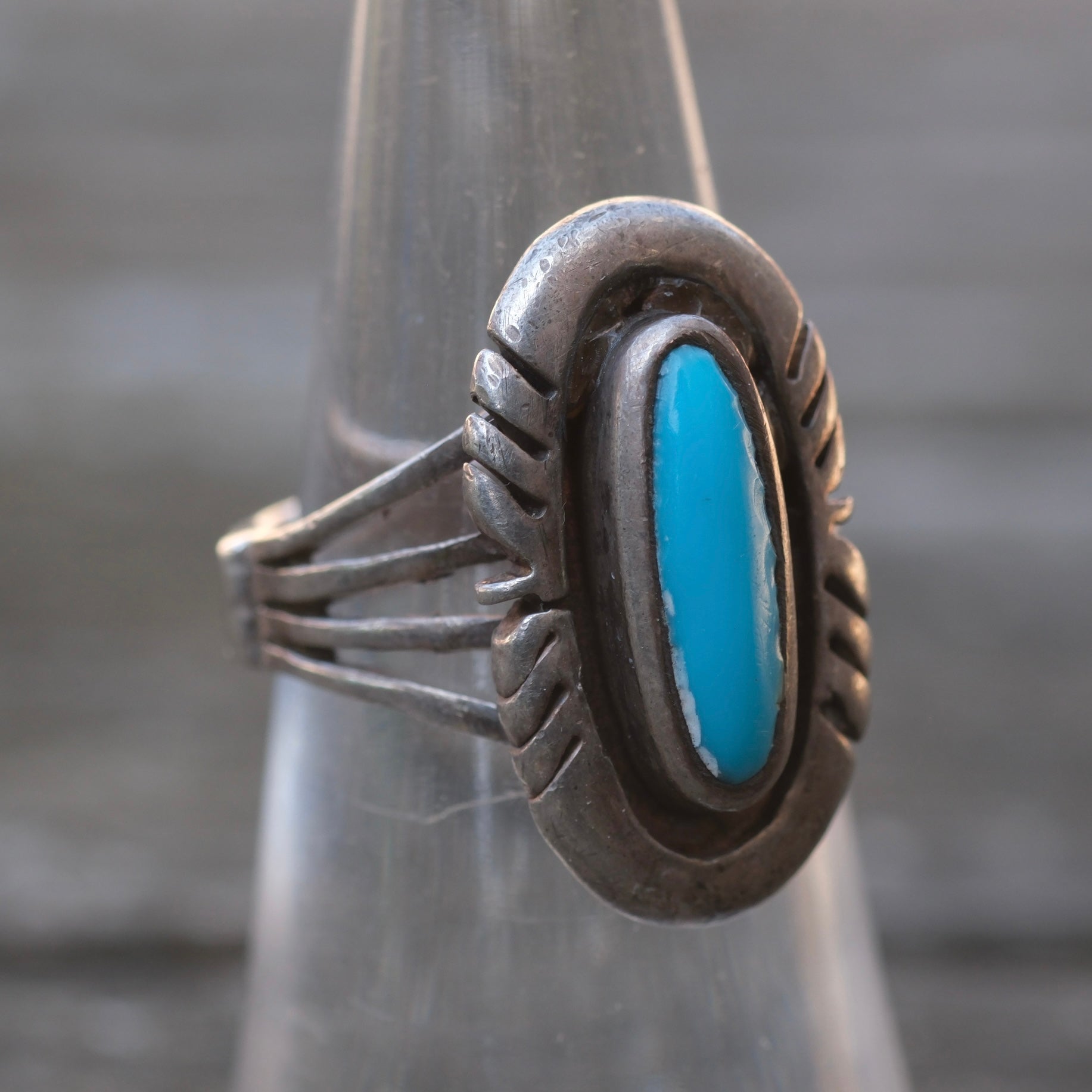 Vintage Sterling Turquoise Ring 5.75