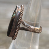 Vintage Sterling Multistone Inlay Roper Ring 6.25