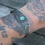 Vintage Sterling Turquoise Crossed Arrows Cuff