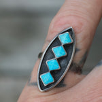 Vintage Sterling Turquoise Inlay Ring 5.5