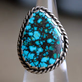 Vintage Sterling Matrix Turquoise Ring 5.75