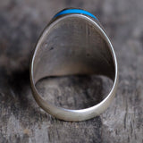 Vintage Sterling Inlaid Road Runner Ring 11.75