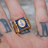 Vintage 14k Gold Filled Free Masons Signet Ring 9.75
