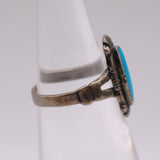 Vintage Sterling Turquoise Ring 3.75