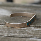 Vintage Sterling Turquoise Inlay Cuff