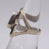 Vintage Sterling Silver Sandcast Turquoise Ring 8