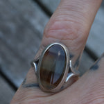 Vintage Sterling Agate Ring 7.5