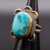 Vintage Sterling Turquoise Ring 5.25