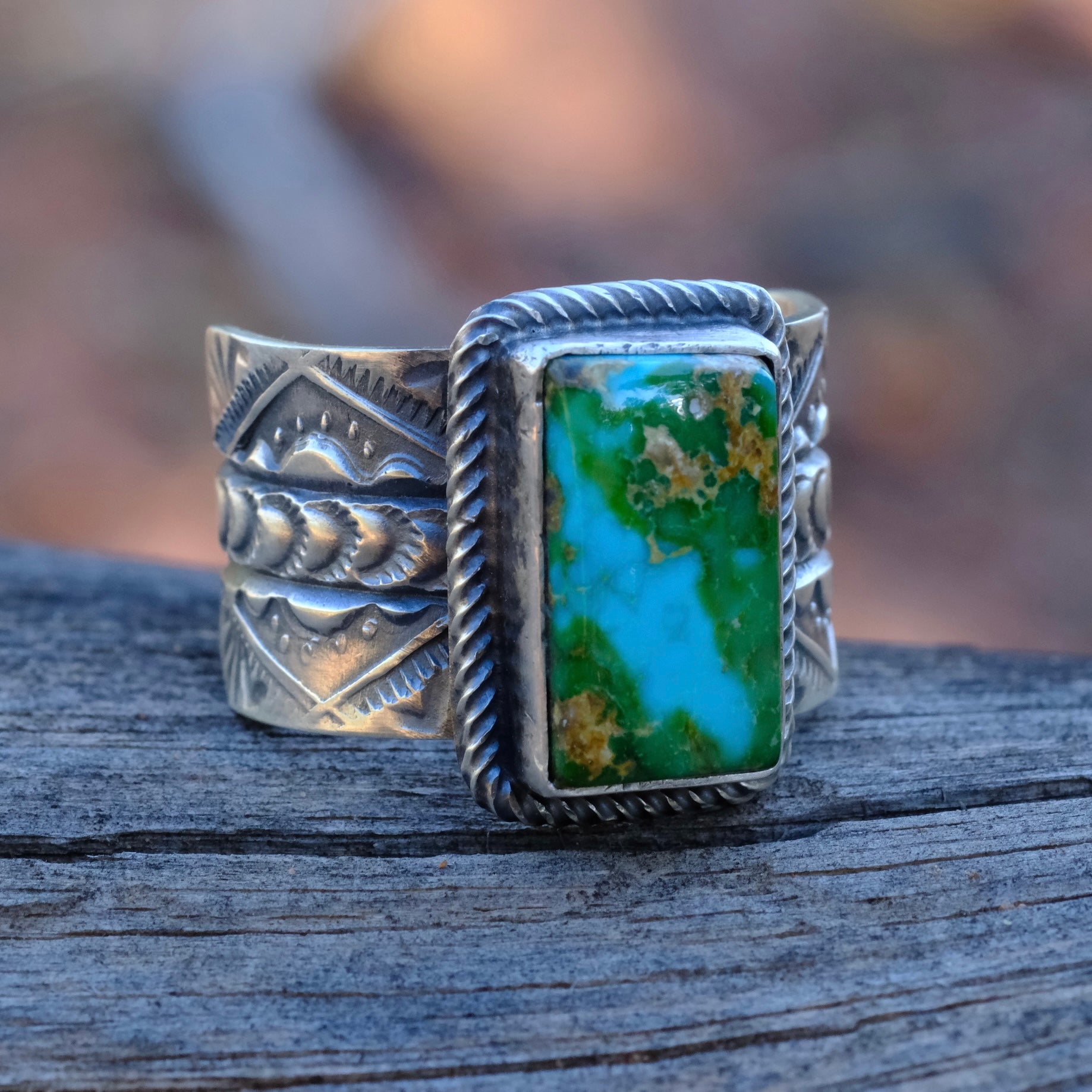 LEON MARTINEZ Sterling Silver Turquoise Ring 12.25
